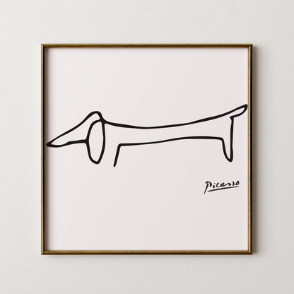 PIcasso Dog, Black & White Mid Century Modern, Boho Art Prints