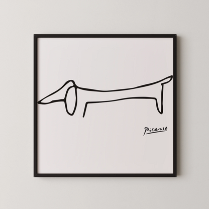 PIcasso Dog, Black & White Mid Century Modern, Boho Art Prints