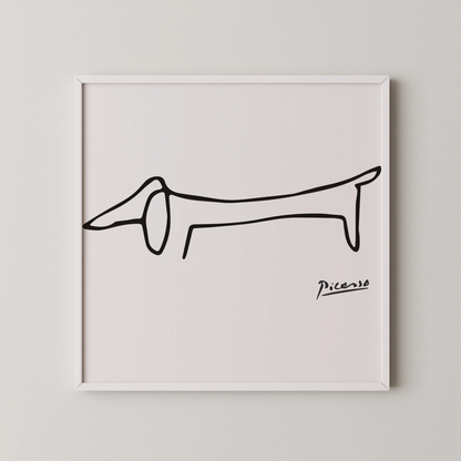 PIcasso Dog, Black & White Mid Century Modern, Boho Art Prints