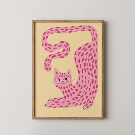 Pink cat - Nursery Prints