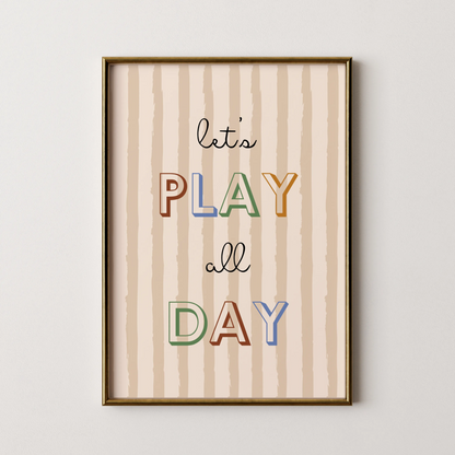 Play all day - Nursery Prints