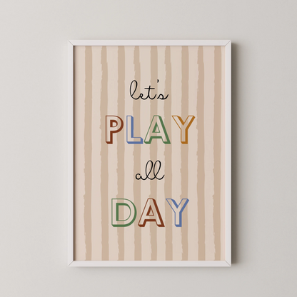 Play all day - Nursery Prints