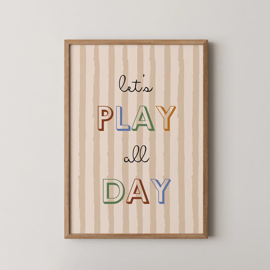 Play all day - Nursery Prints