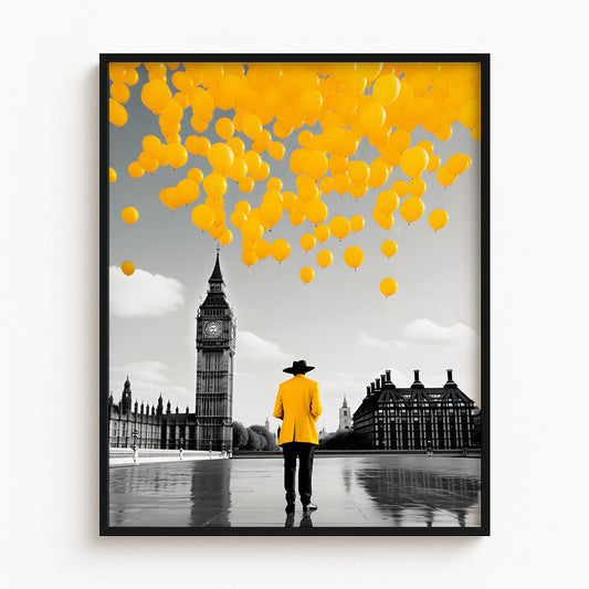 Yellow Balloons Over Big Ben