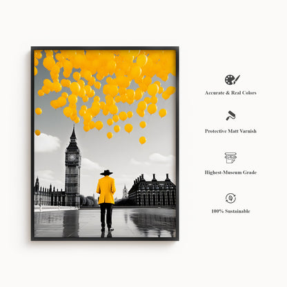 Yellow Balloons Over Big Ben