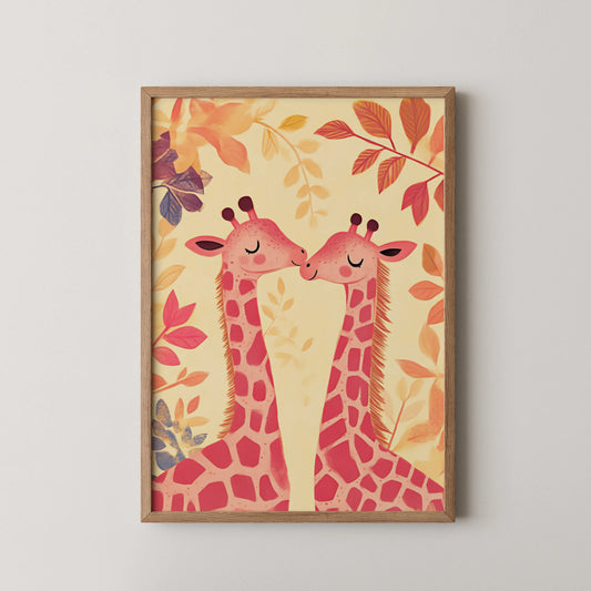 Twin Girraffe - Nursery Prints
