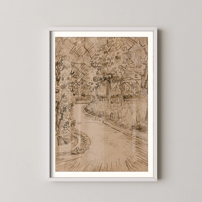 Parc à Arles avec un coin de la Maison Jaune by Vincent Van Gogh (1888)