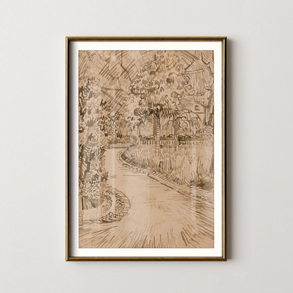 Parc à Arles avec un coin de la Maison Jaune by Vincent Van Gogh (1888)