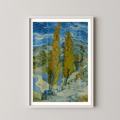 Two Poplars in the Alpilles near Saint-Rémy by Vincent Van Gogh (1889)