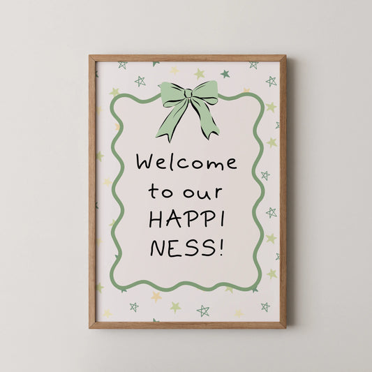 Welcome to Happiness - Nursery Prints